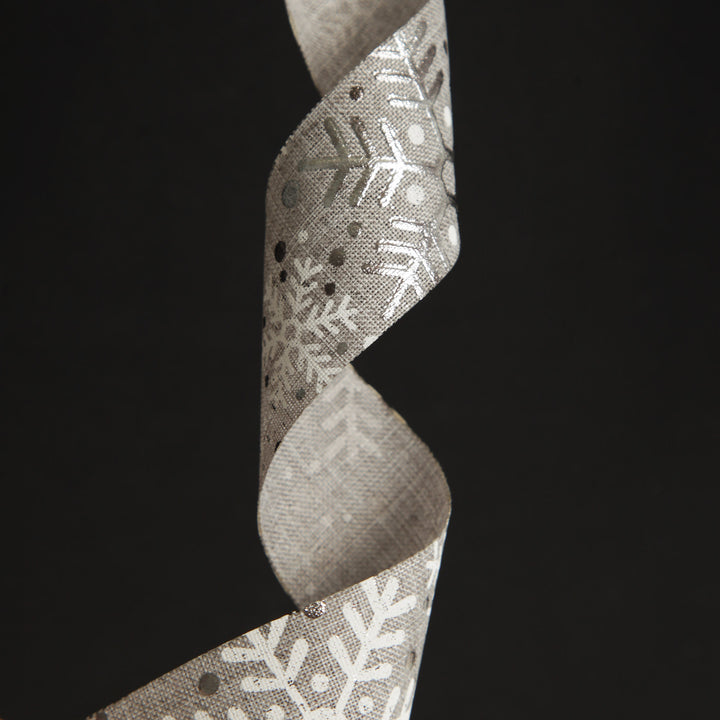 Three Assorted Silver Snowflakes and Dots Christmas Ribbons