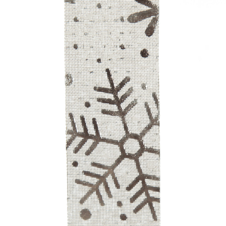 Three Assorted Silver Snowflakes and Dots Christmas Ribbons