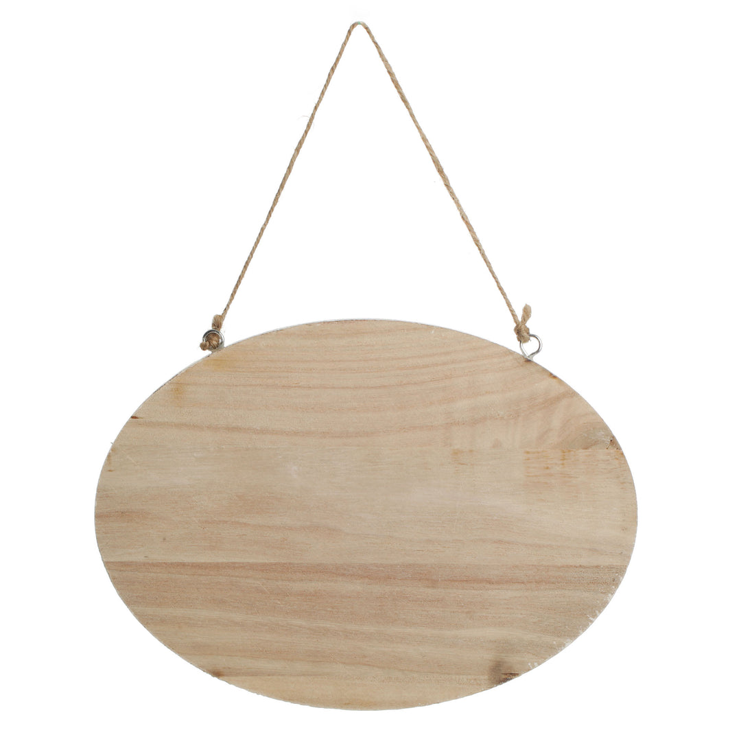 Cute Printed Oval Wooden Bunny Plaque
