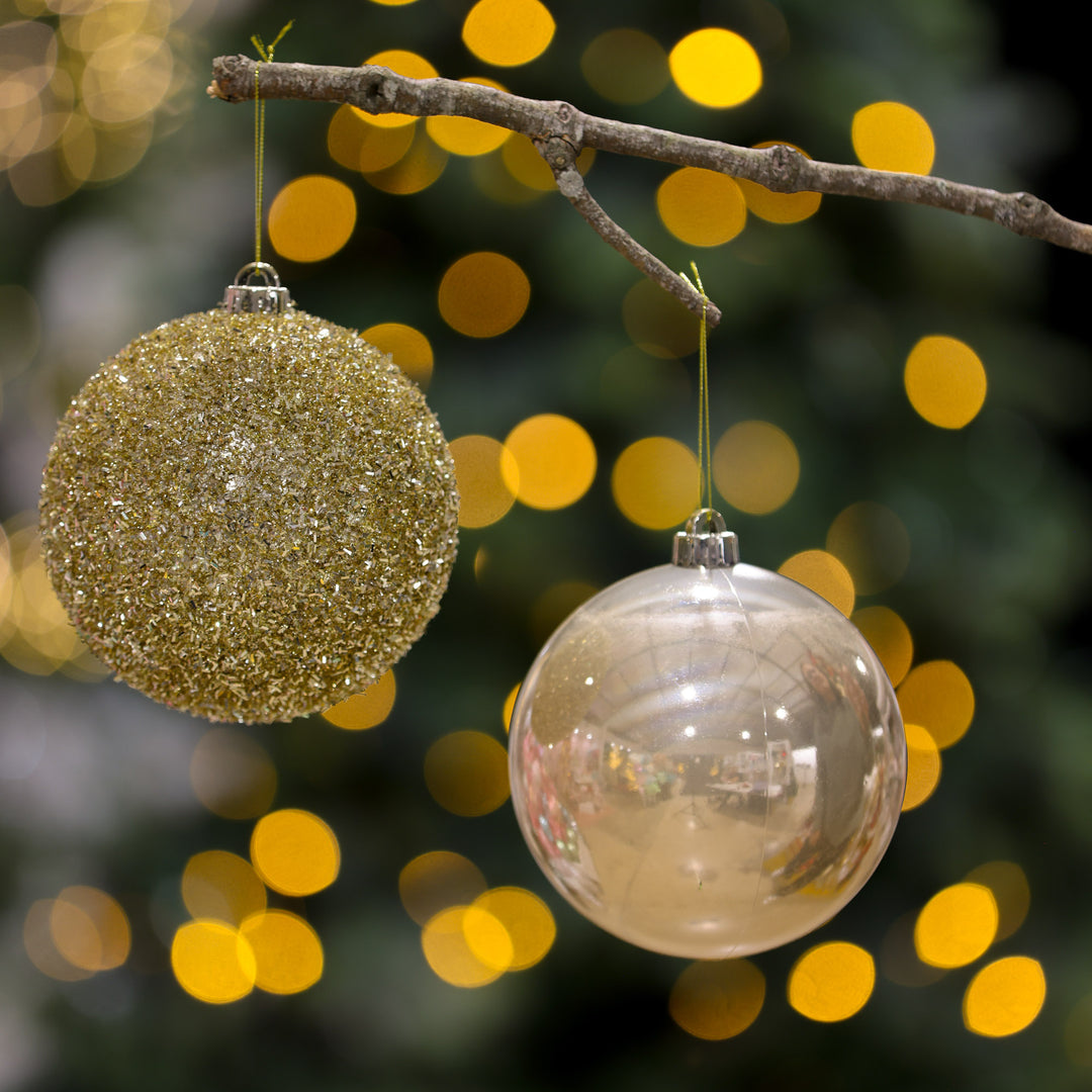 Timeless Christmas Elegance Champagne Gold Shatterproof Baubles