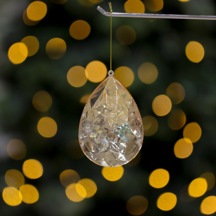 Timeless Christmas Elegance Champagne Teardrop Gem Hanging Decoration