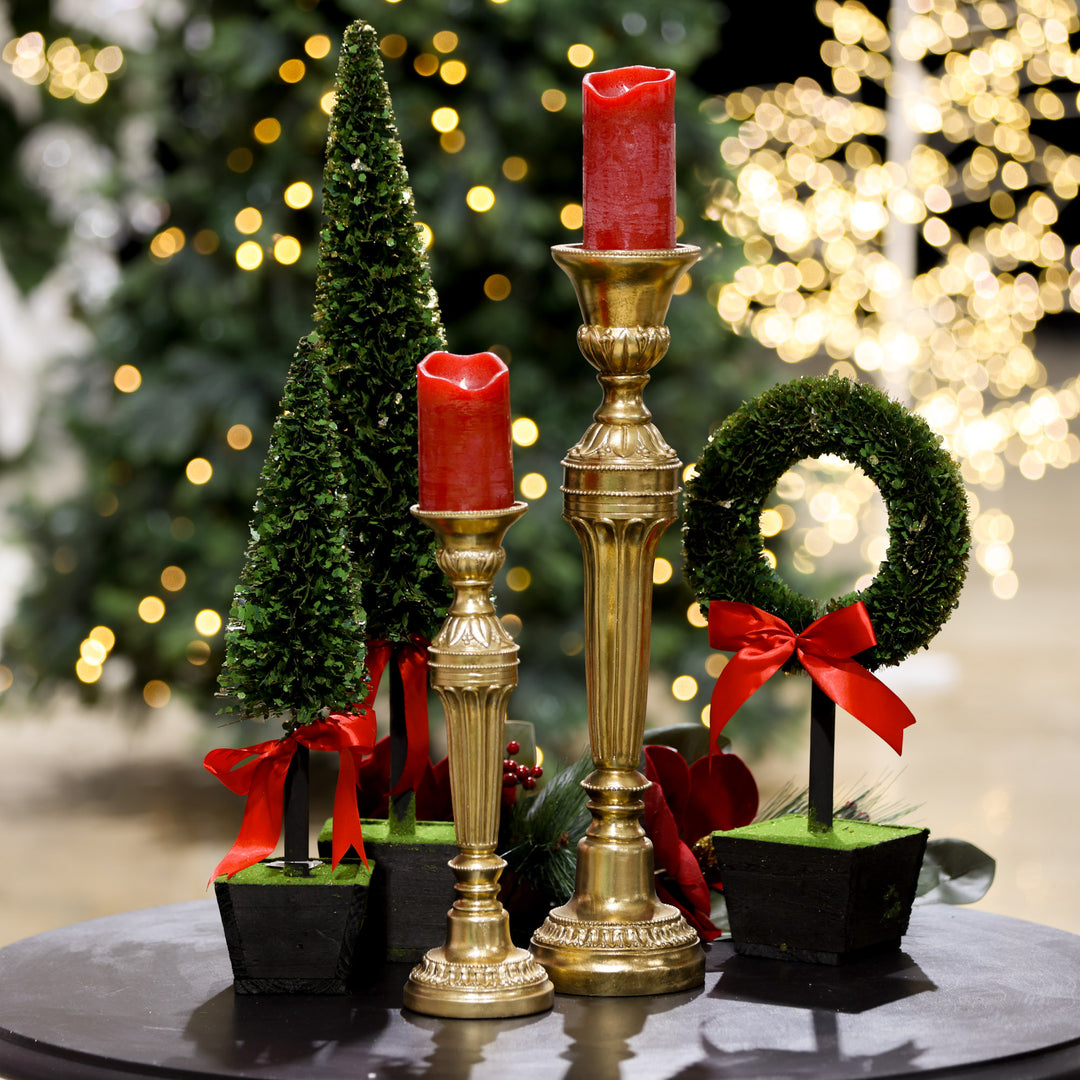 Timeless Christmas Elegance Red Melted Look Flameless LED Candle