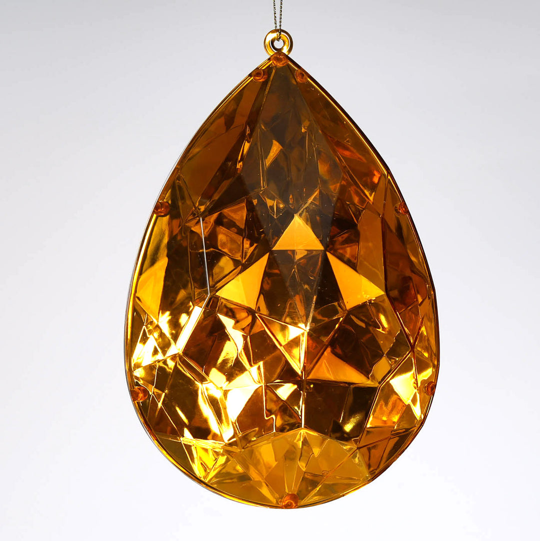 Topaz Teardrop Gem Christmas Hanging Decoration