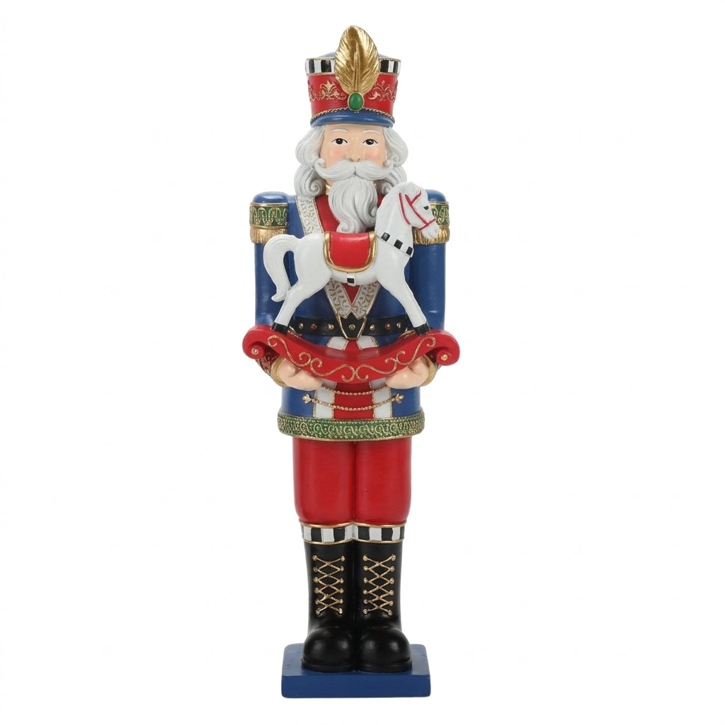 Traditional Christmas Rocking Horse Nutcracker Ornament - 31cm(H)