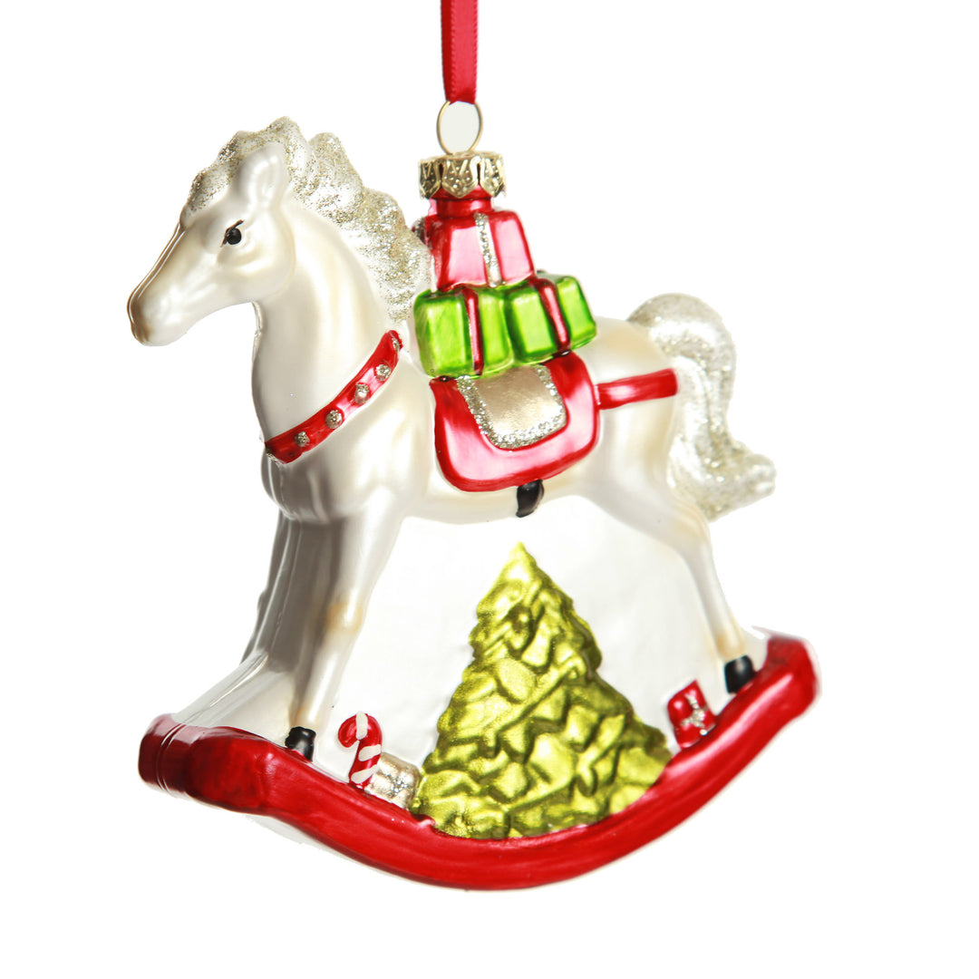 Traditional Christmas Rocking Horse Tree Decoration