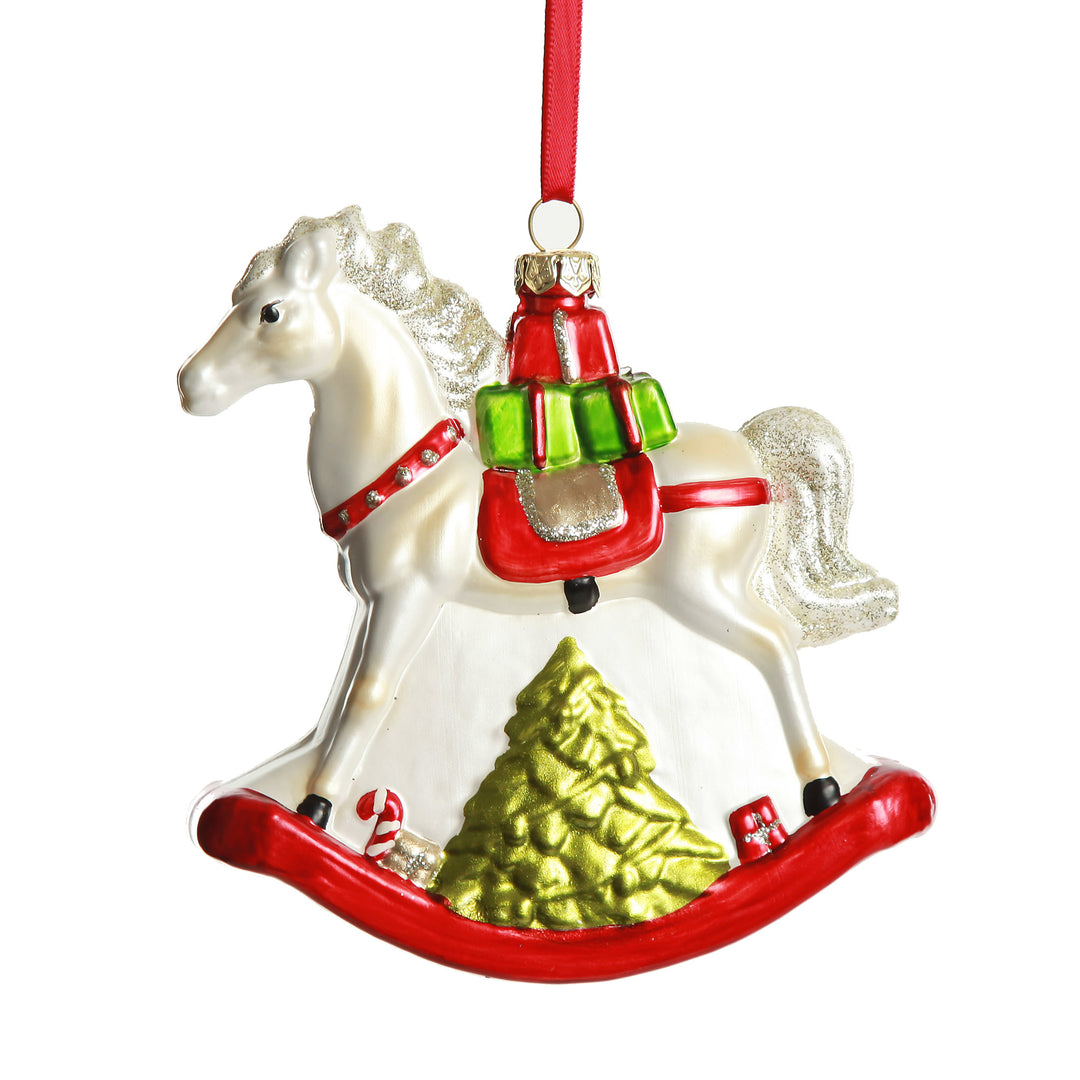 Traditional Christmas Rocking Horse Tree Decoration