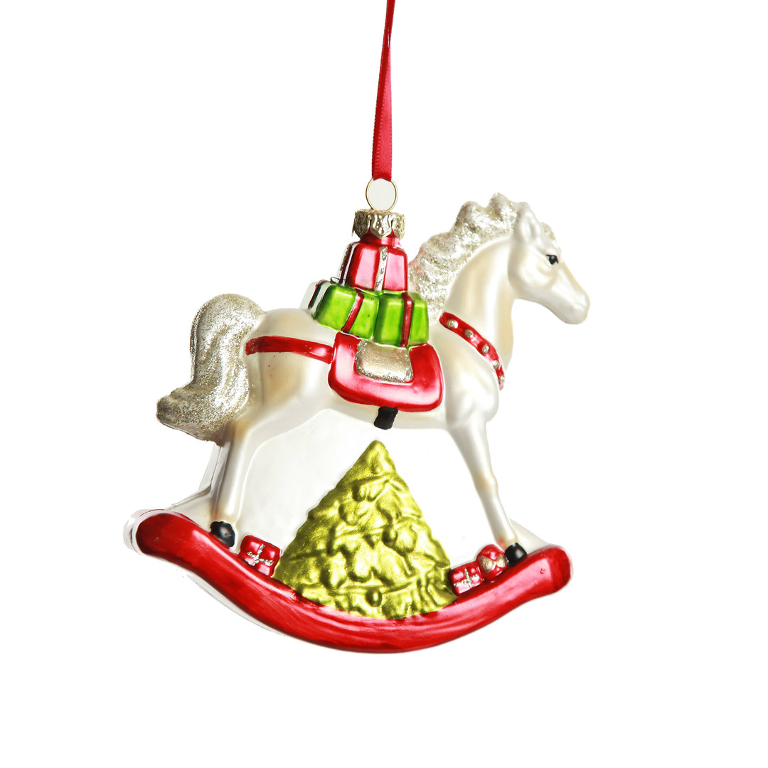 Traditional Christmas Rocking Horse Tree Decoration