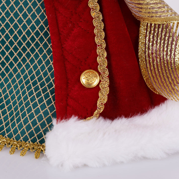 Green and Gold Angel Tree Topper Ornament - 40cm(H)