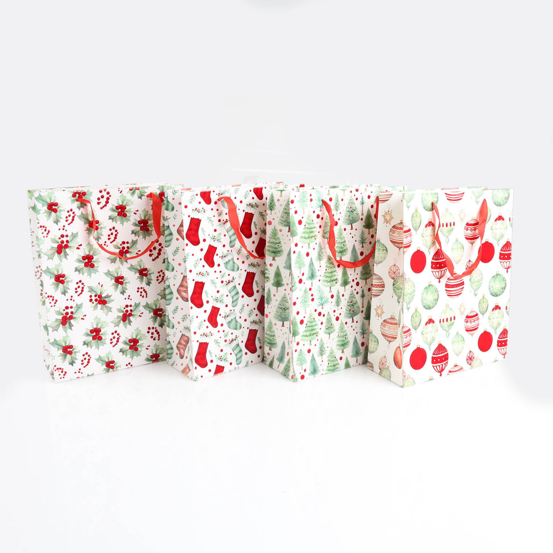 Traditional Velvet Christmas Gift Bags - Medium - Assorted