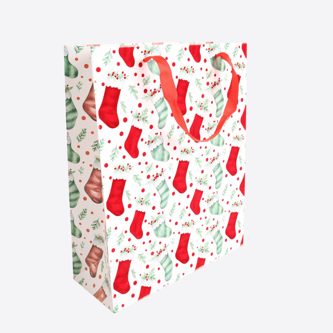 Traditional Velvet Christmas Gift Bags - Medium - Assorted