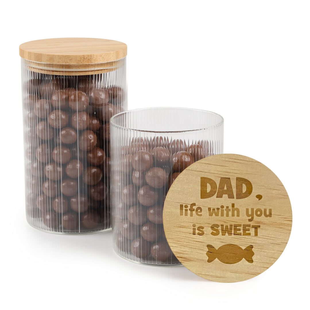 Personalised Easter Treat Jar with Wooden Lid - Hiding Bunny