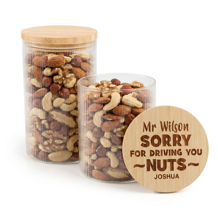 Personalised Easter Treat Jar with Wooden Lid - Bunny Tail