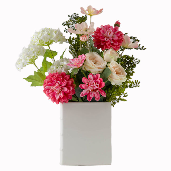 White Book Planter with Decal 21cm(h)