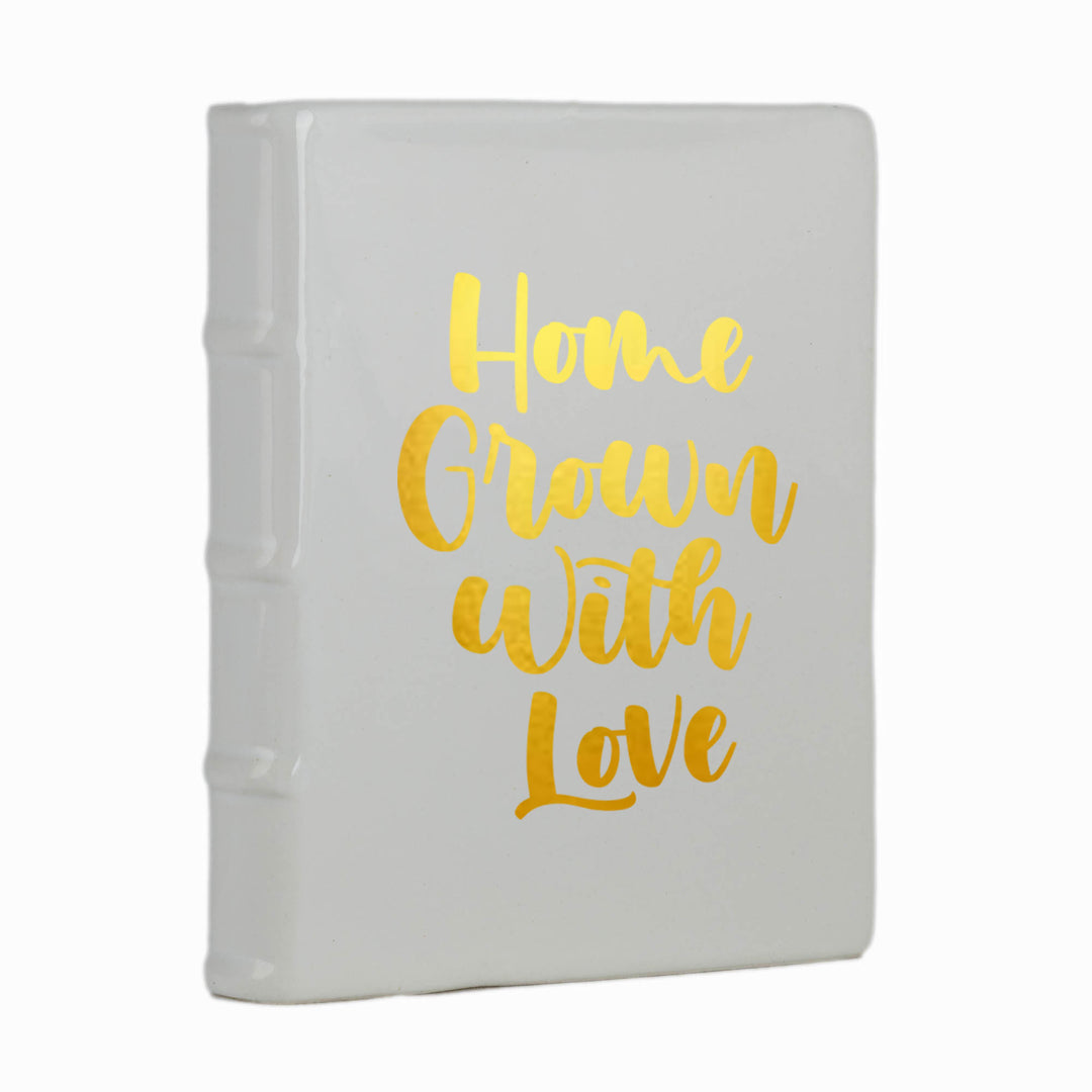 White Book Planter with Decal 21cm(h)