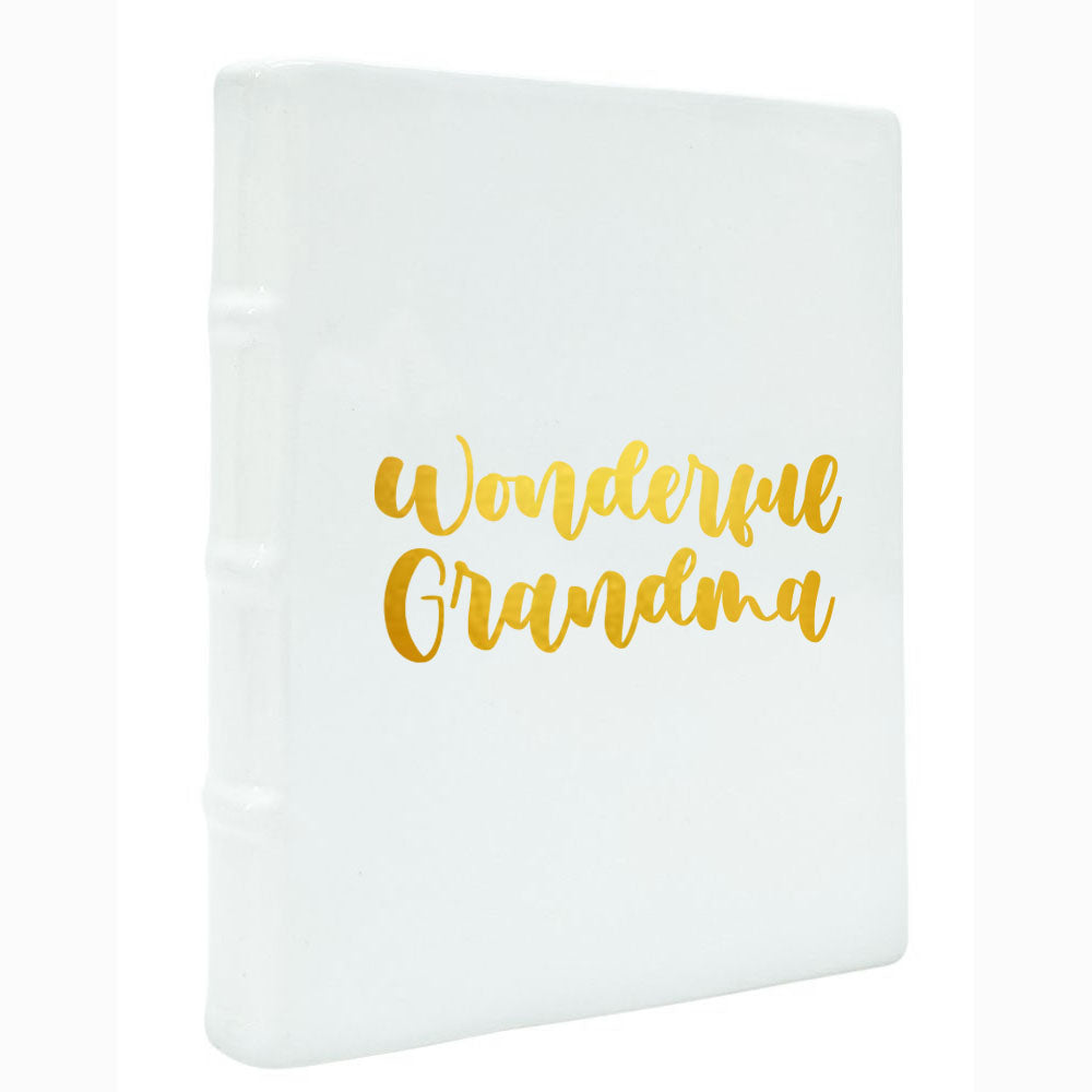 White Book Planter with Decal 21cm(h)