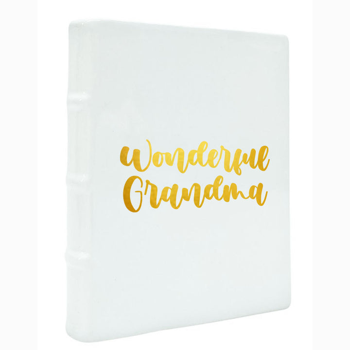 White Book Planter with Decal 21cm(h)