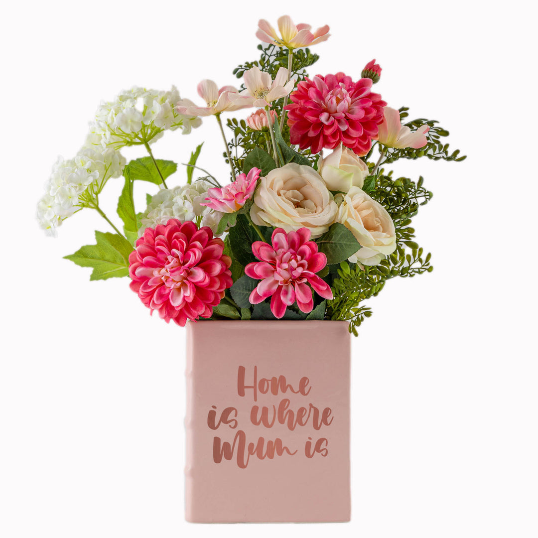 Pink Book Planter with Decal 21cm(h)