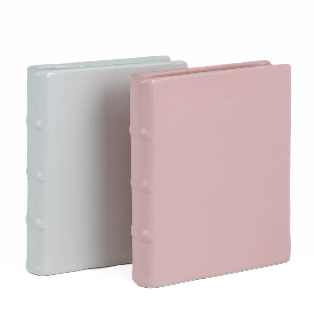 Pink Book Planter with Decal 21cm(h)