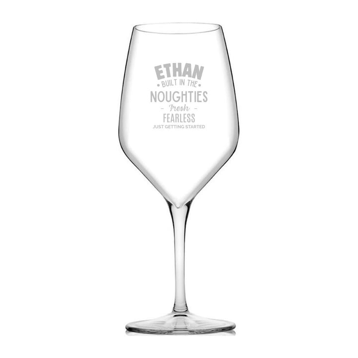 Personalised 18th Milestone Birthday Wine Glass – Vintage Design Laser Etched