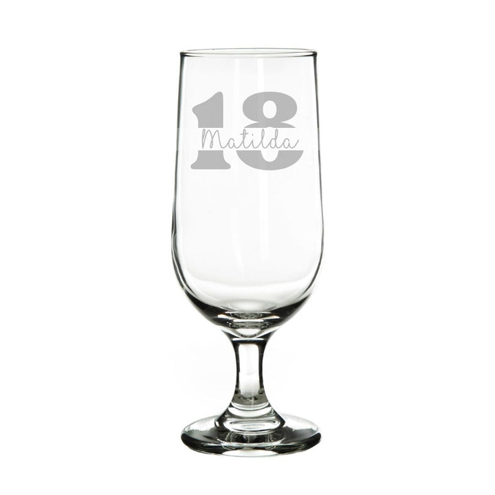 Personalised 18th Birthday Laser Etched Beer Glass 