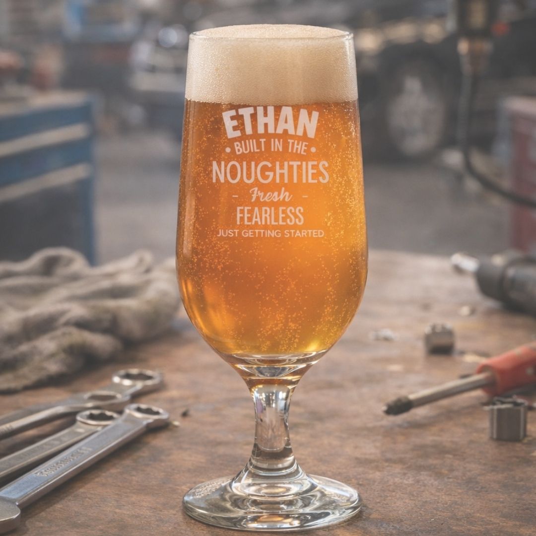 Personalised 18th Birthday Laser Etched Beer Glass 
