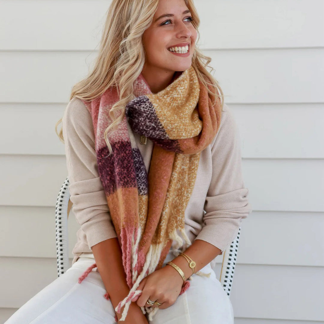 Vintage Rose Knit Wrap Scarf