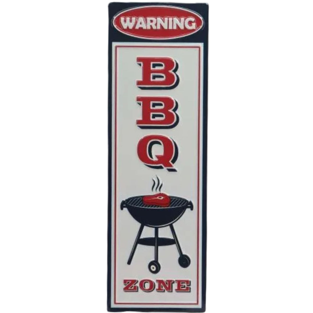 Warning BBQ Zone Sign 19cmx58cm