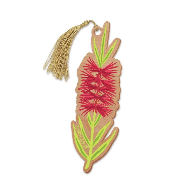 Australian Made Wooden Bookmark - Bottle Brush