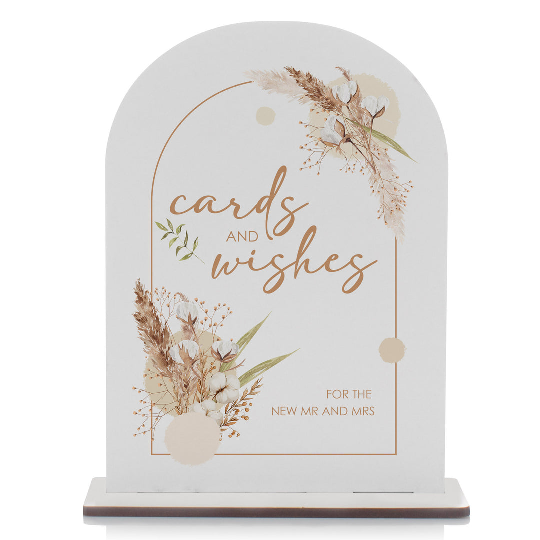 Personalised Boho Wedding Wishing Well Sign