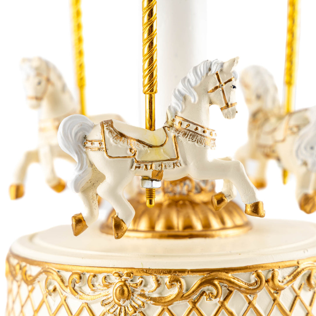 White and Gold Carousel Decoration 23cm(h)