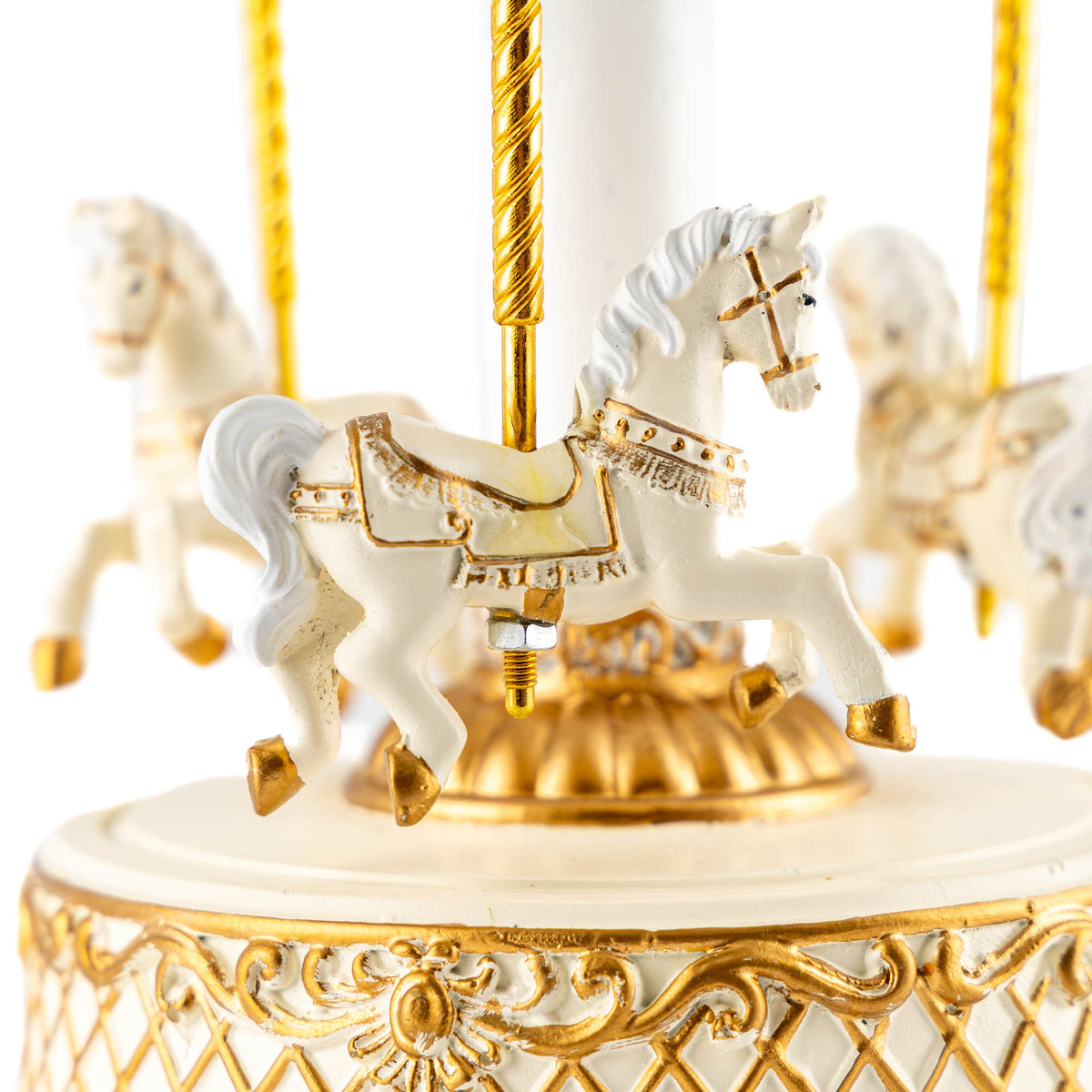 White and Gold Carousel Decoration 23cm(h)