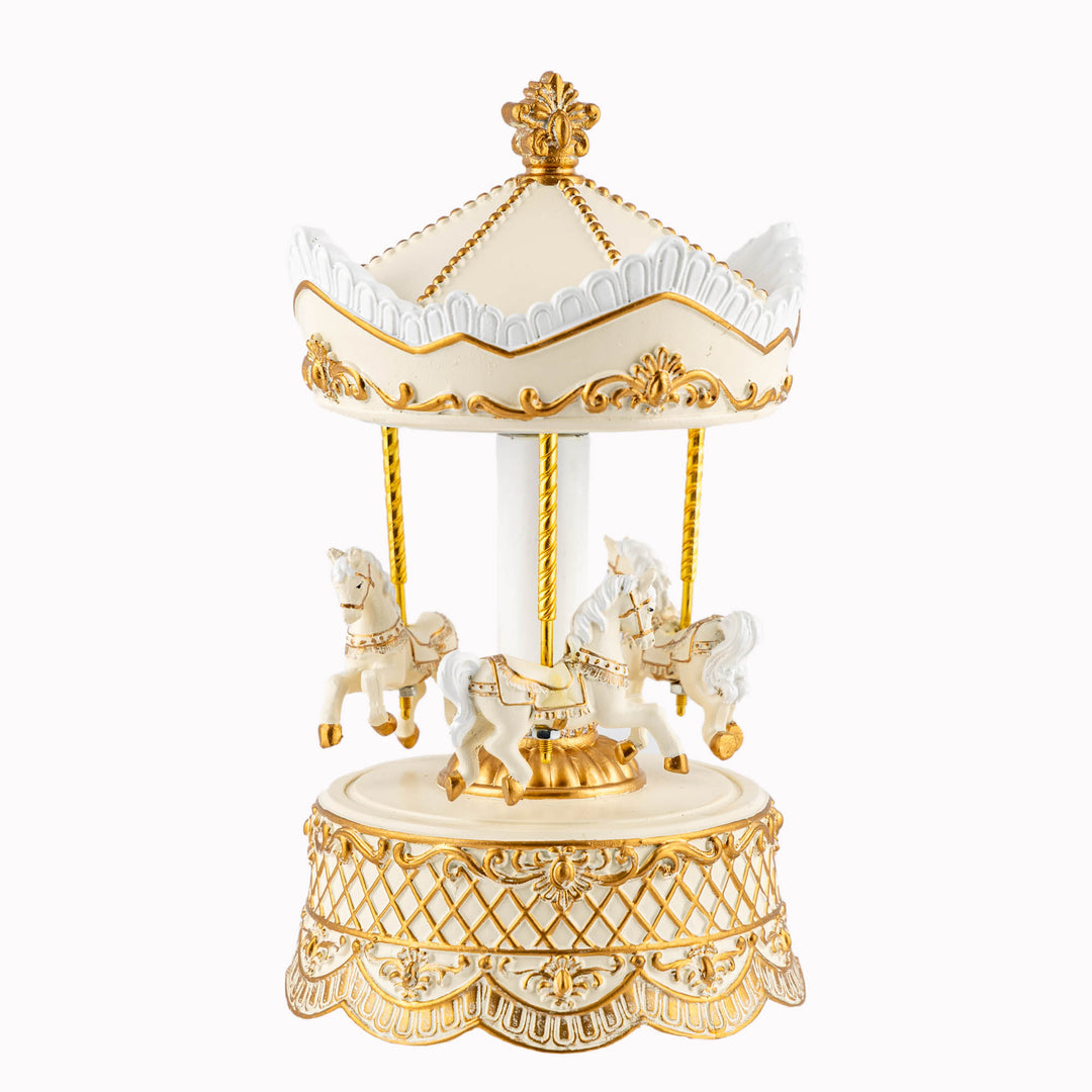 White and Gold Carousel Decoration 23cm(h)
