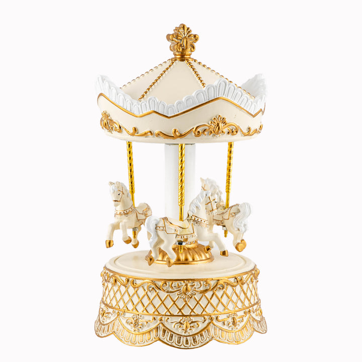 White and Gold Carousel Decoration 23cm(h)