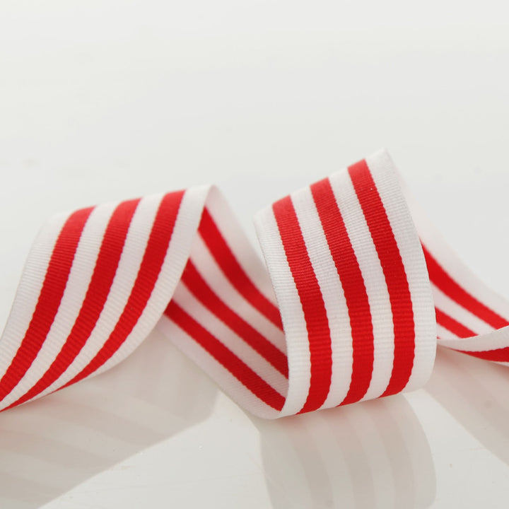 White and Red Candy Cane Ribbon