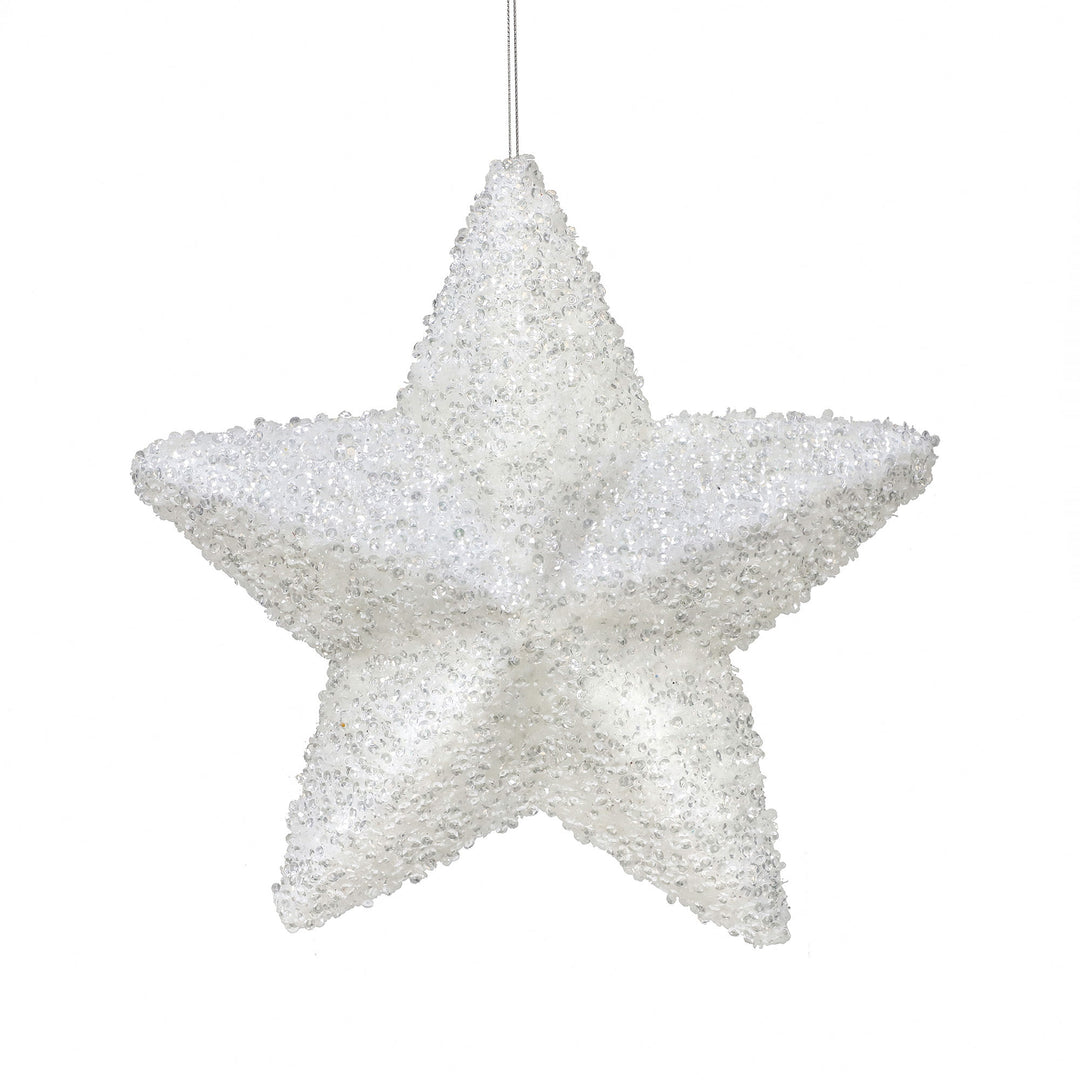 White Beaded Sequin Star - 29cm(W)