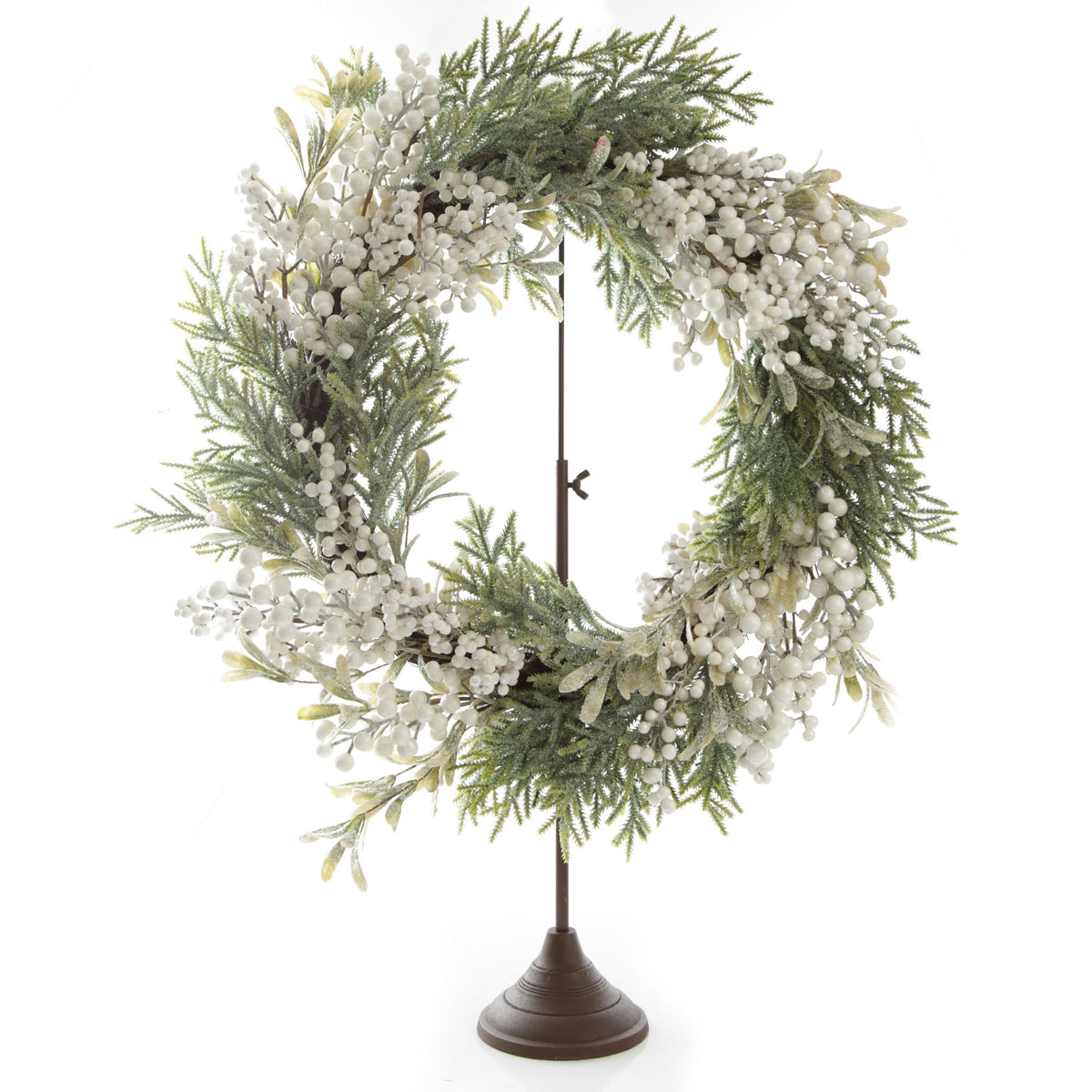 White Berry and Frosted Leaf Christmas Wreath