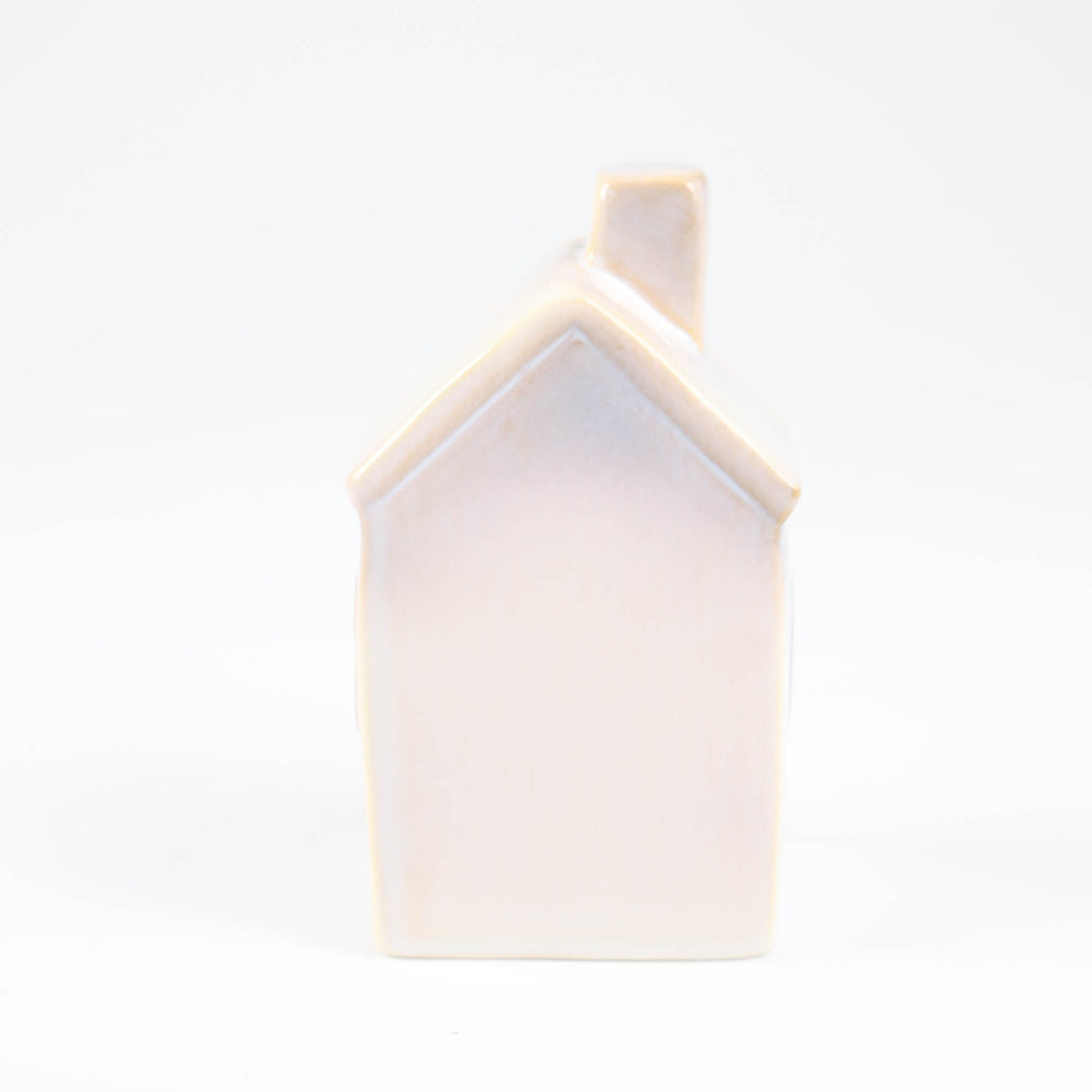 White Ceramic Light Up Christmas House - 14cm