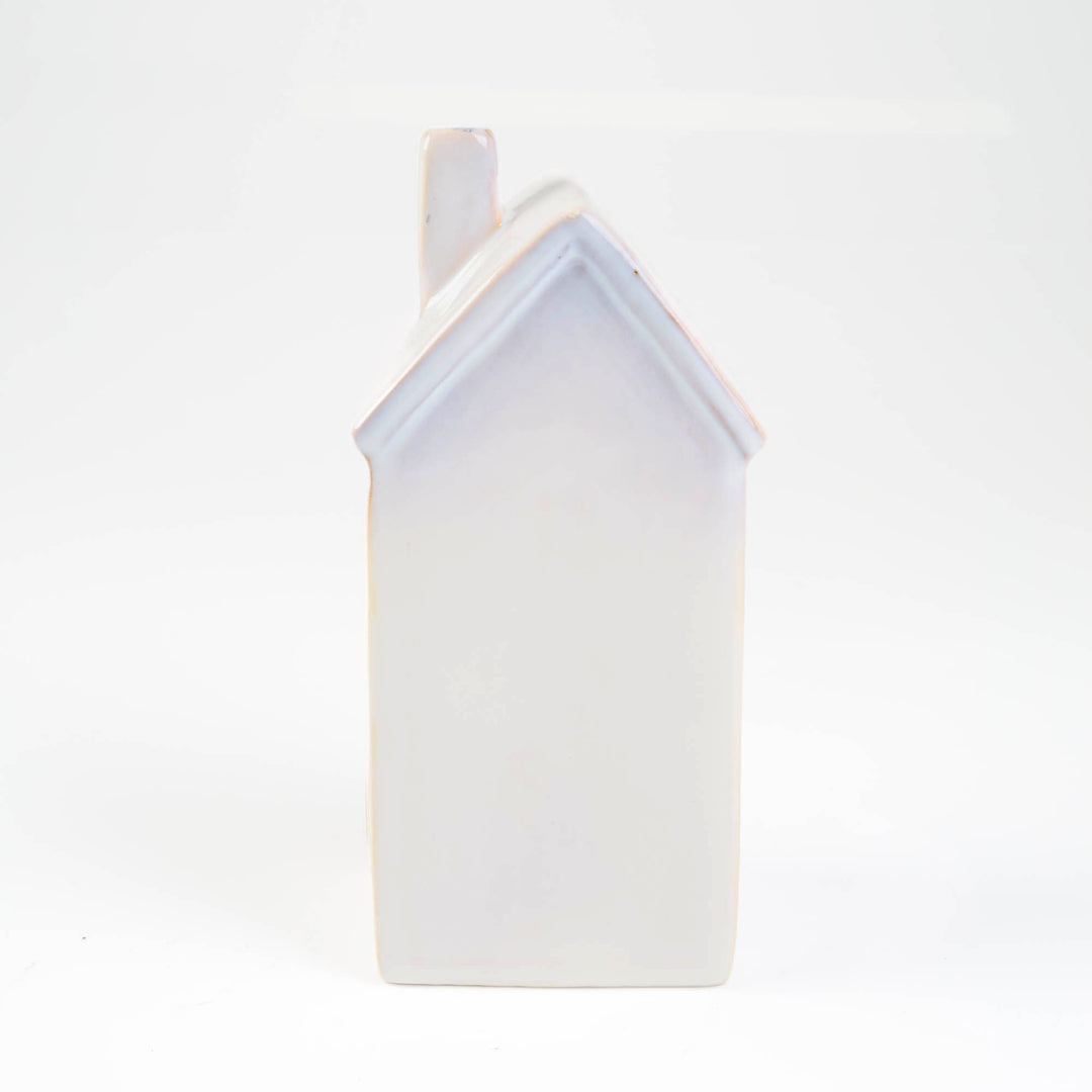 White Ceramic Light Up Christmas House - 24cm