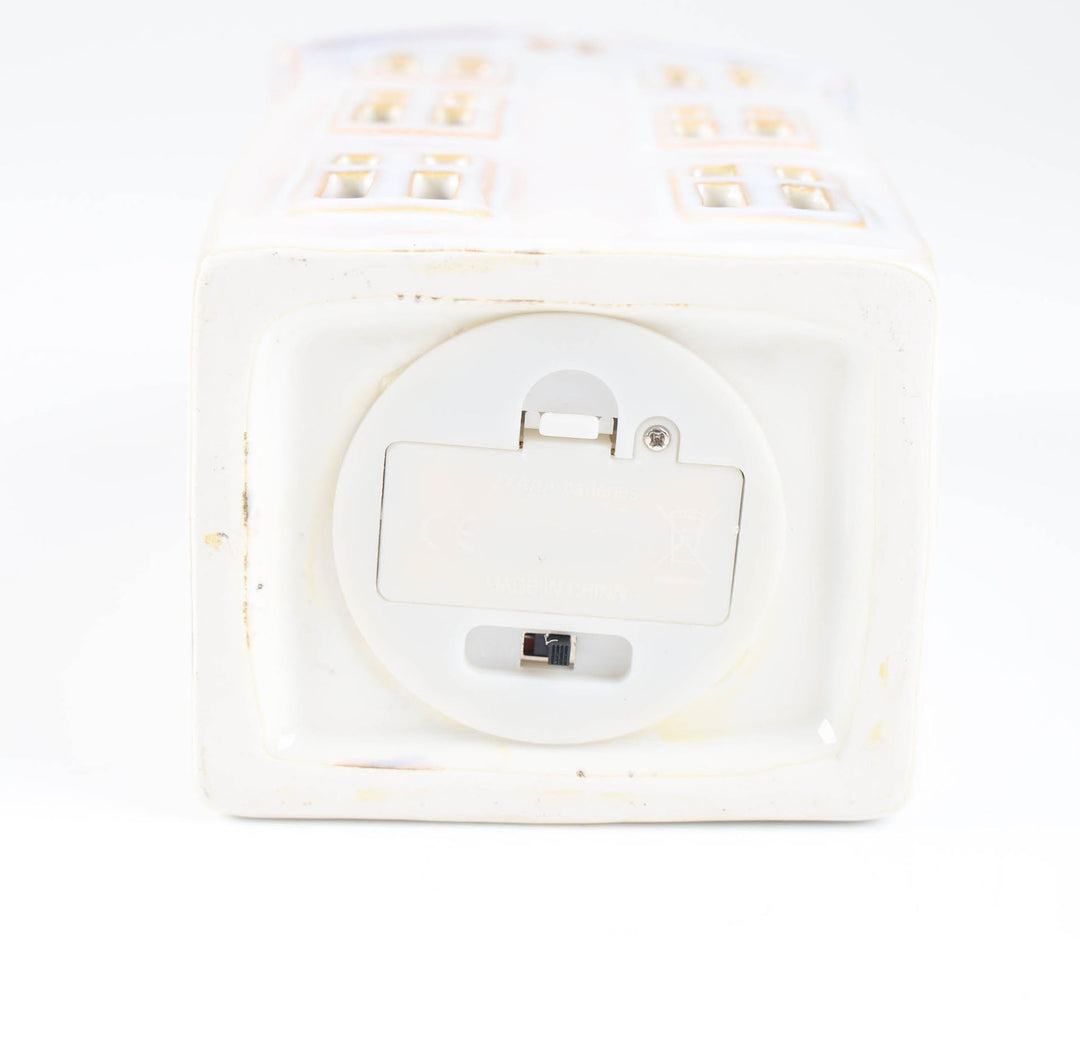 White Ceramic Light Up Christmas House - 24cm