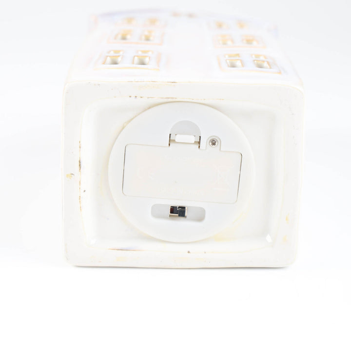 White Ceramic Light Up Christmas House - 24cm