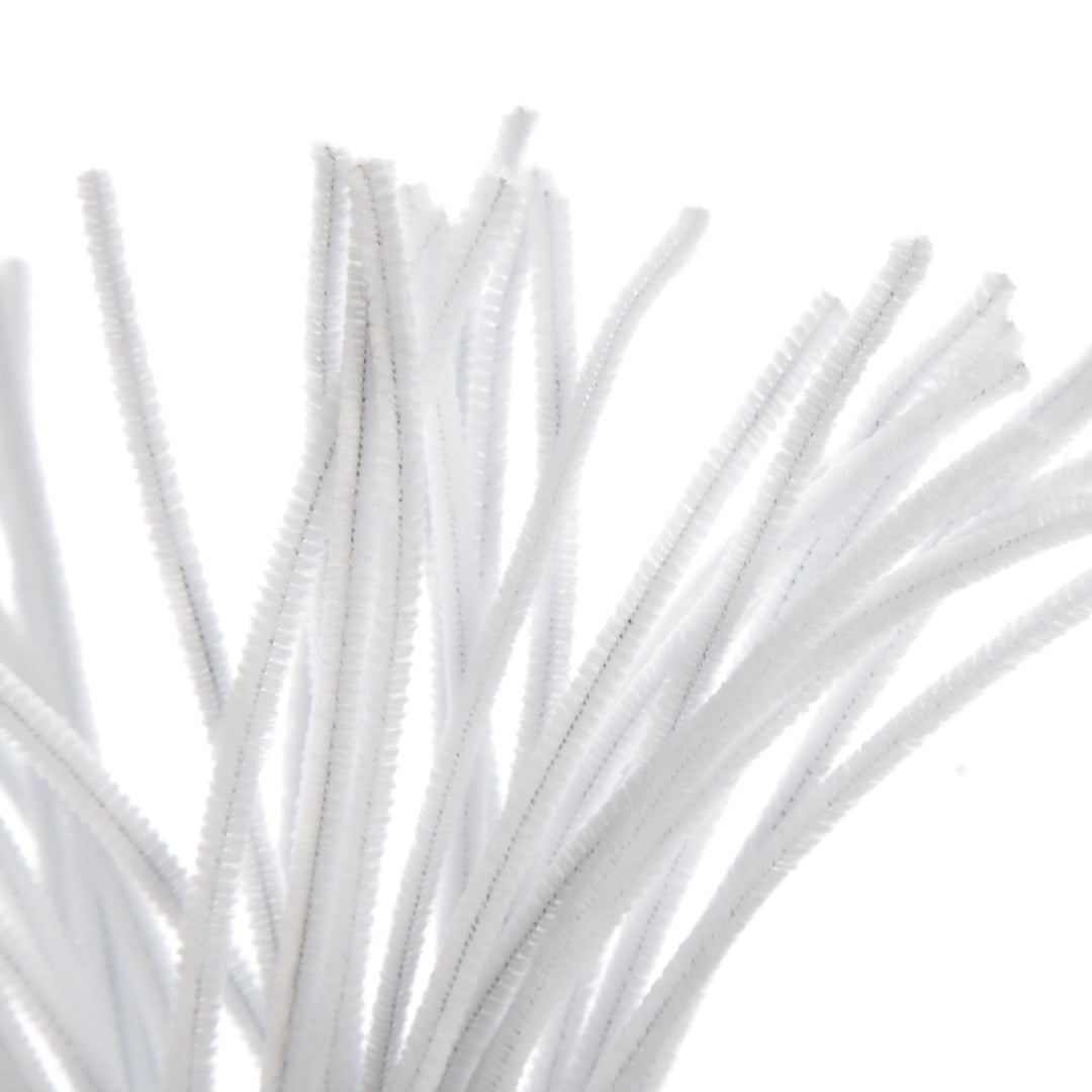 White Chenille Stem Pipe Cleaners - Pack of 50