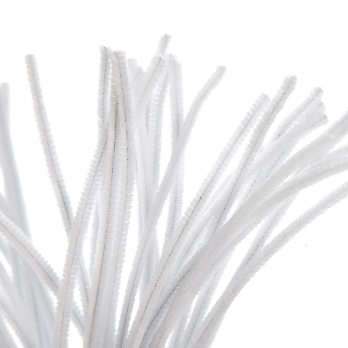 White Chenille Stem Pipe Cleaners - Pack of 50