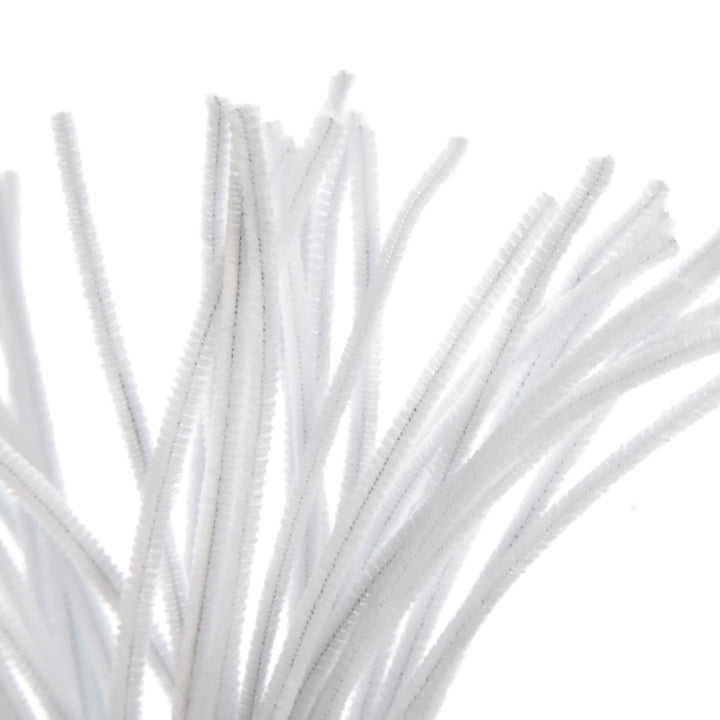 White Chenille Stem Pipe Cleaners - Pack of 50