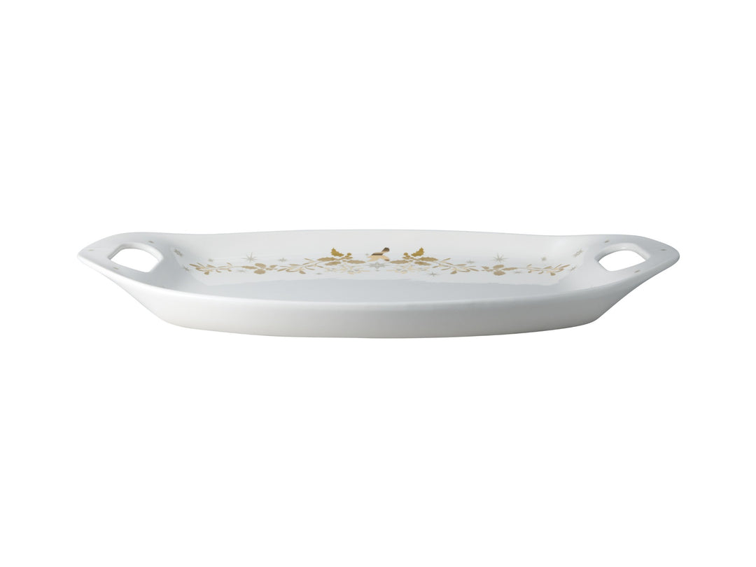 Maxwell and Williams White Christmas Handled Oval Platter 52.5x28cm