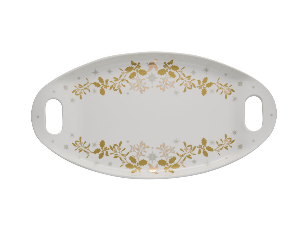 Maxwell and Williams White Christmas Handled Oval Platter 52.5x28cm