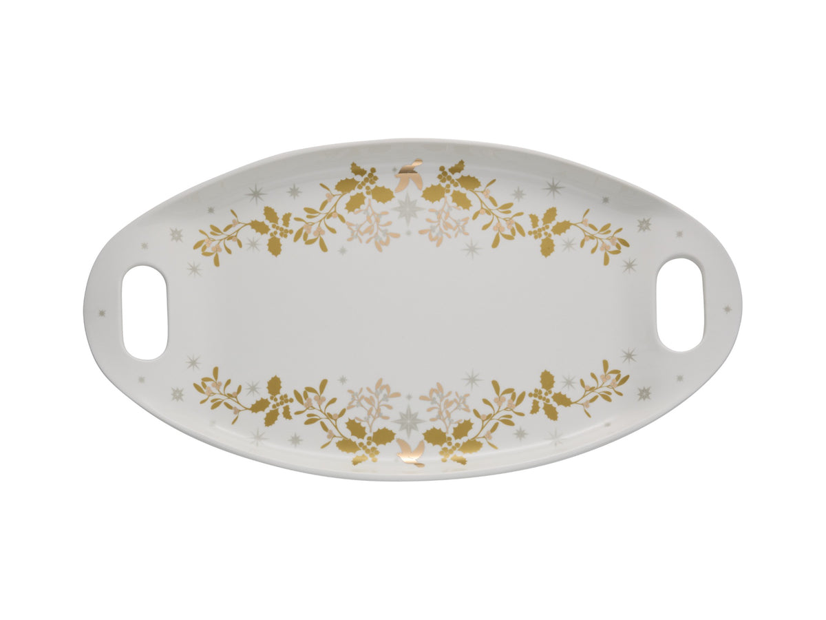 Maxwell and Williams White Christmas Handled Oval Platter 52.5x28cm