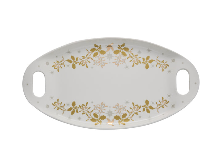 Maxwell and Williams White Christmas Handled Oval Platter 52.5x28cm