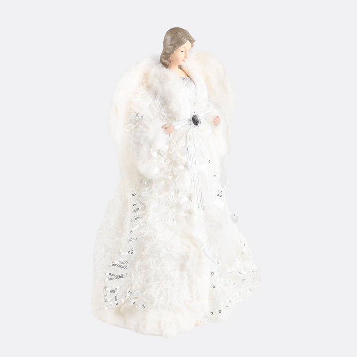 White Deluxe Angel Tree Topper Ornament - 40cm
