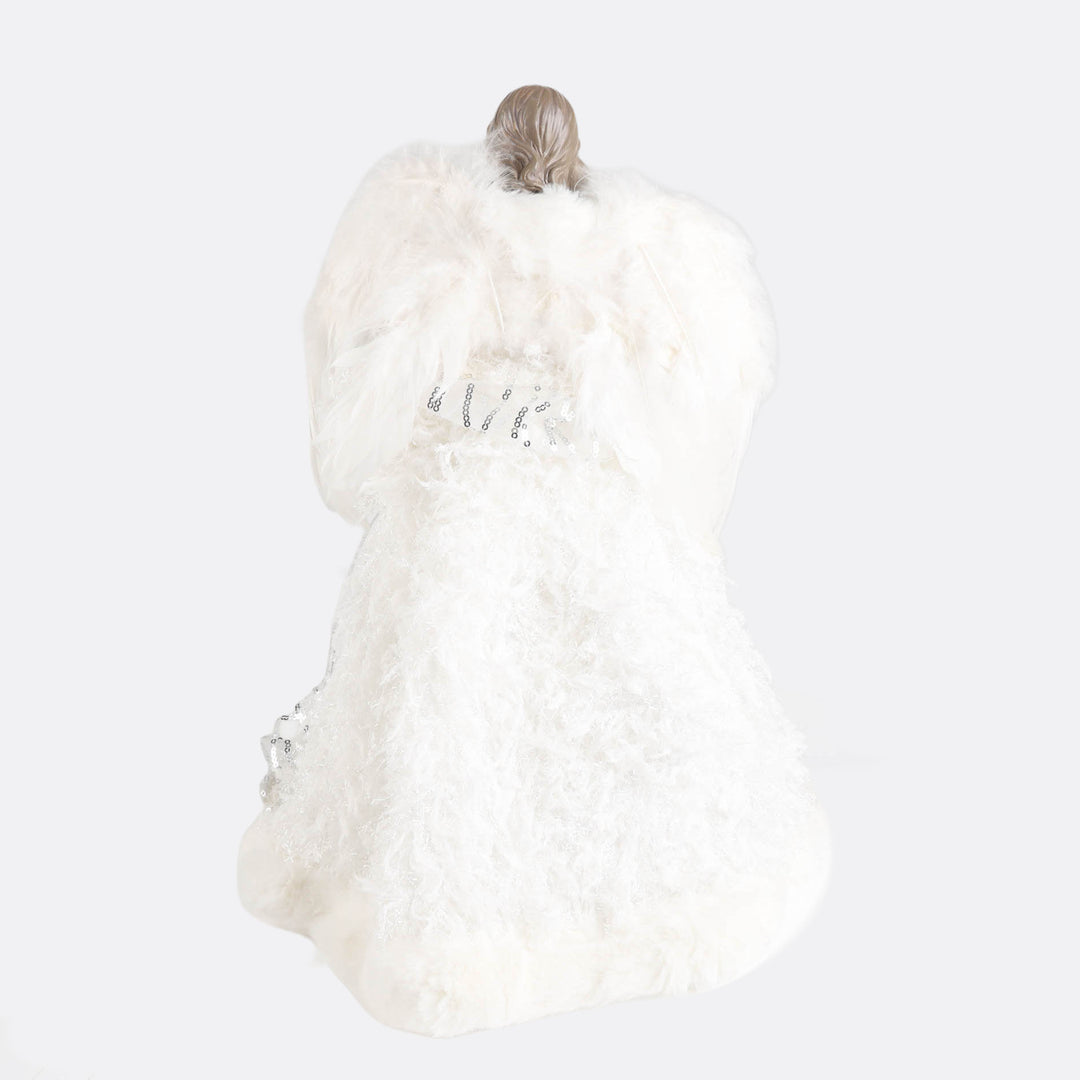 White Deluxe Angel Tree Topper Ornament - 40cm