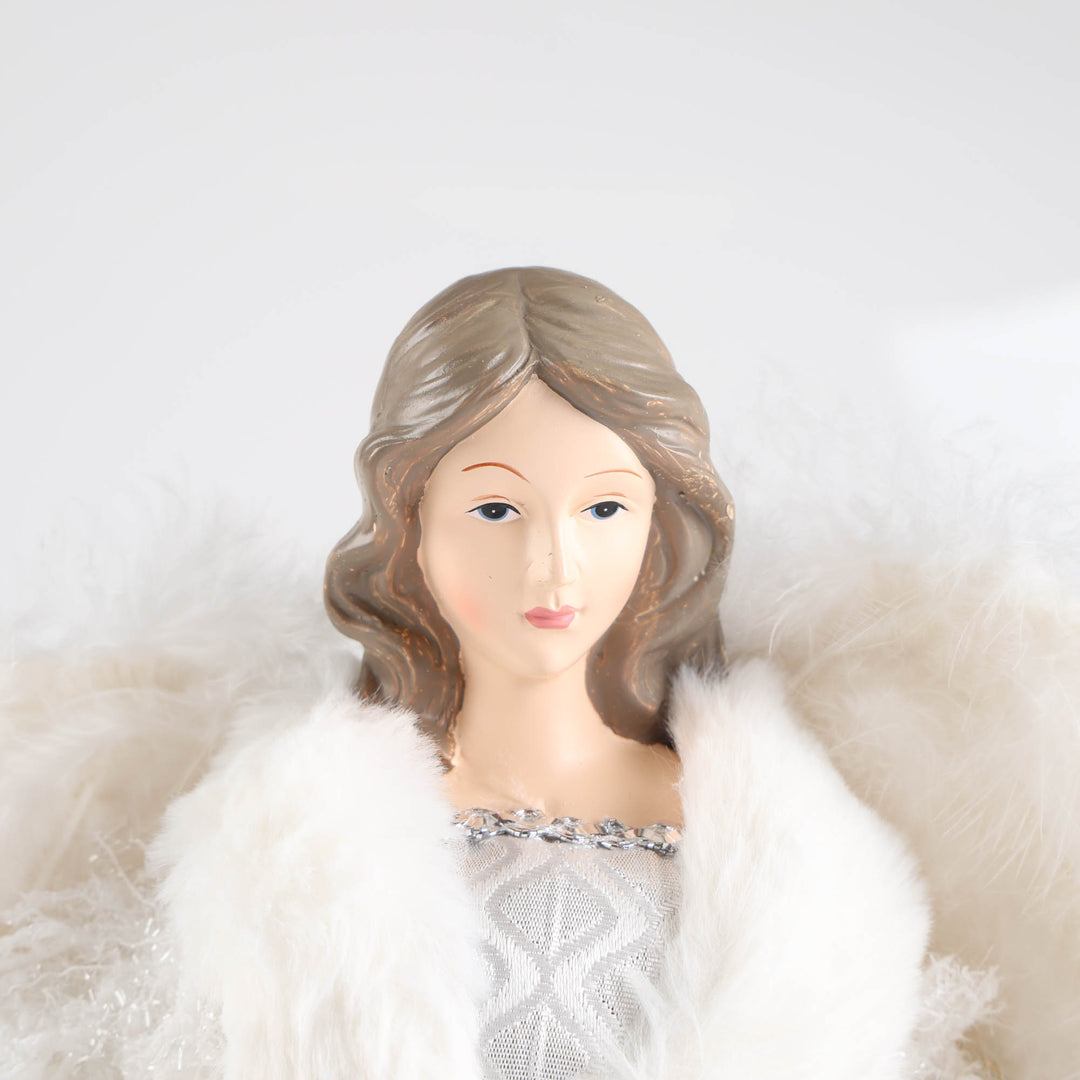 White Deluxe Angel Tree Topper Ornament - 40cm